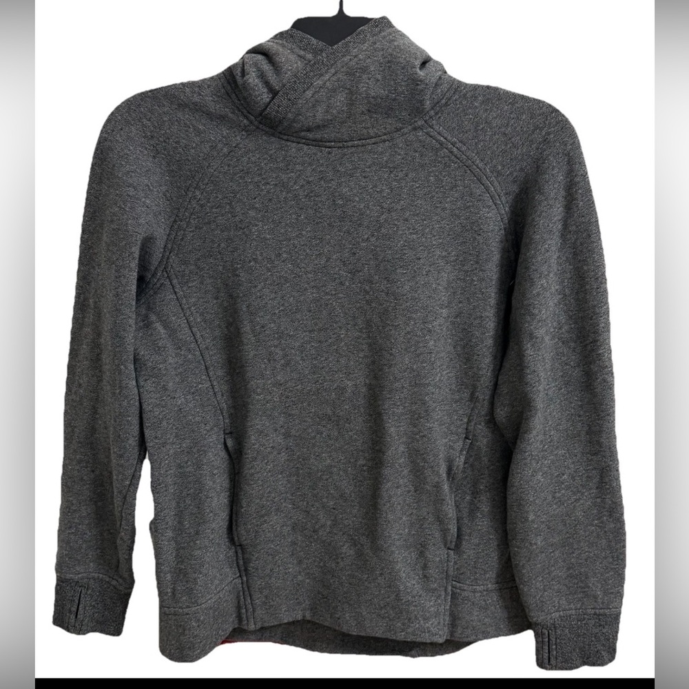 Women’s Lululemon Hoodie Dark Heather Gray Athliesure Pullover Sz 8 Relaxed Soft